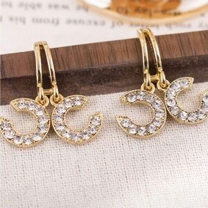 Fashion Jewelry Gold Crystal Earrings